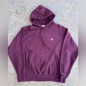 Size L Maroon Reverse Weave Champion Hoodie